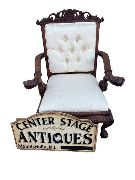 67096 Custom Hand Carved Figural Armchair Chair