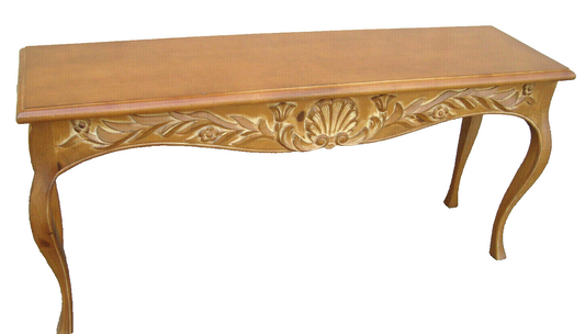 61967 French Country Custom Carved Console Hall Table Sofa Stand with 2 drawers