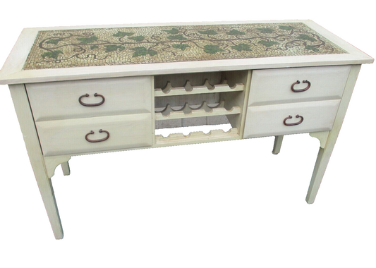 63569 Quality Decorator Sideboard Server Cabinet with Wine Rack Factory Finish