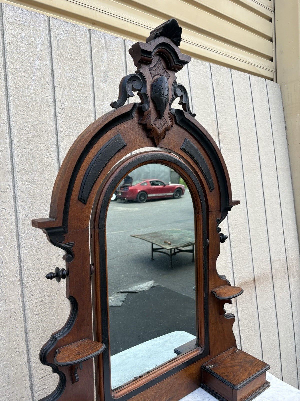66669  Antique Victorian Marble Top Dresser with Mirror