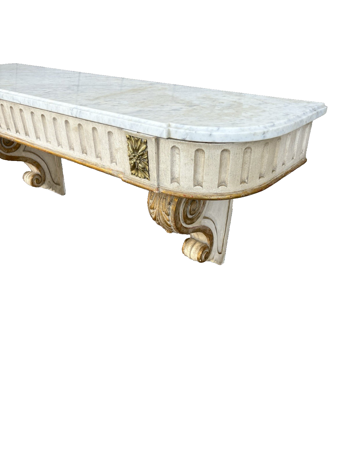 66591   Quality Wood Marble Top Wall Mantle Shelf