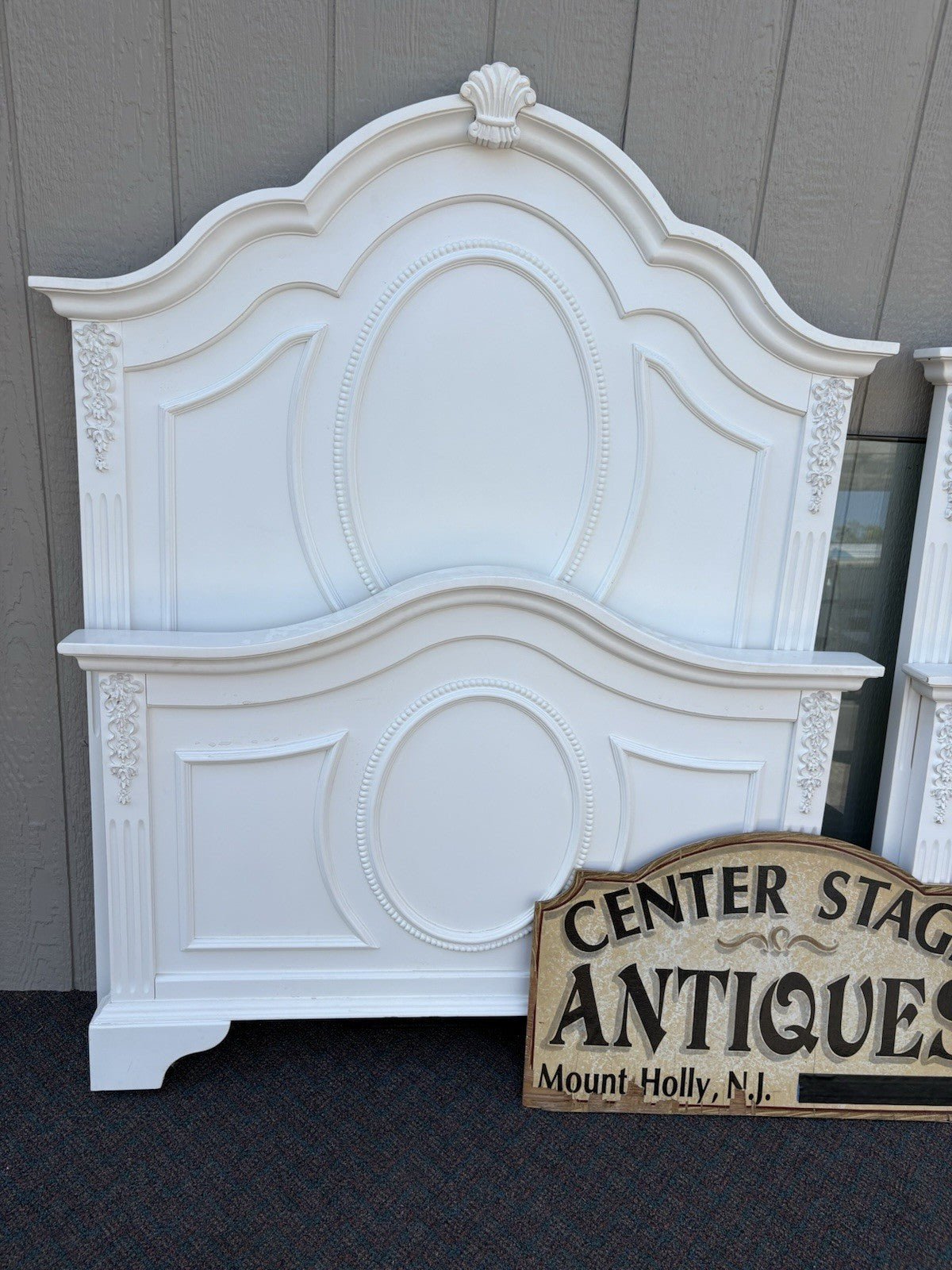 66151 Pair Fancy Twin Size Beds with Factory Finish