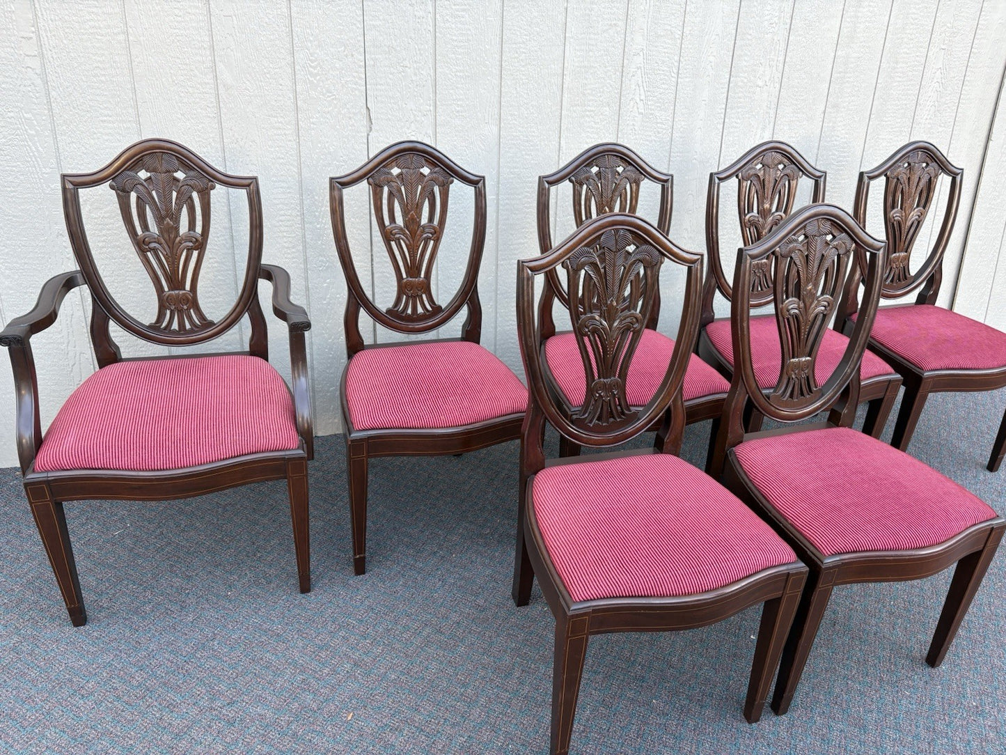 67162 Super Quality Set of 8 Mahogany Shield Back Dining Chairs
