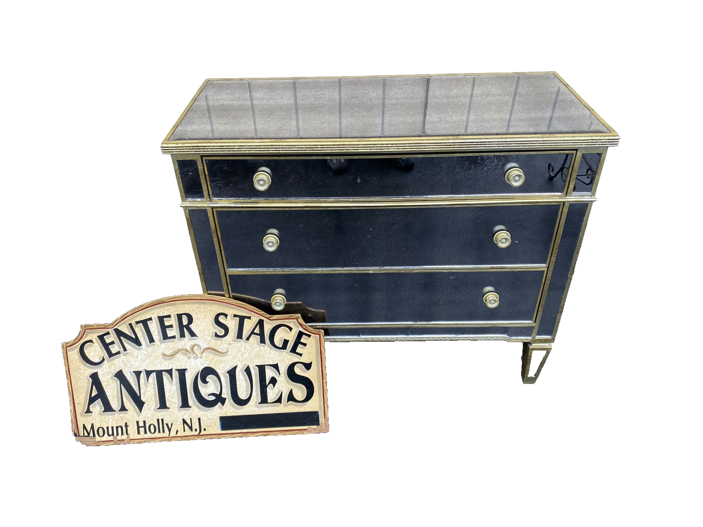 66352   Modern Mirror Mirrored Dresser Chest