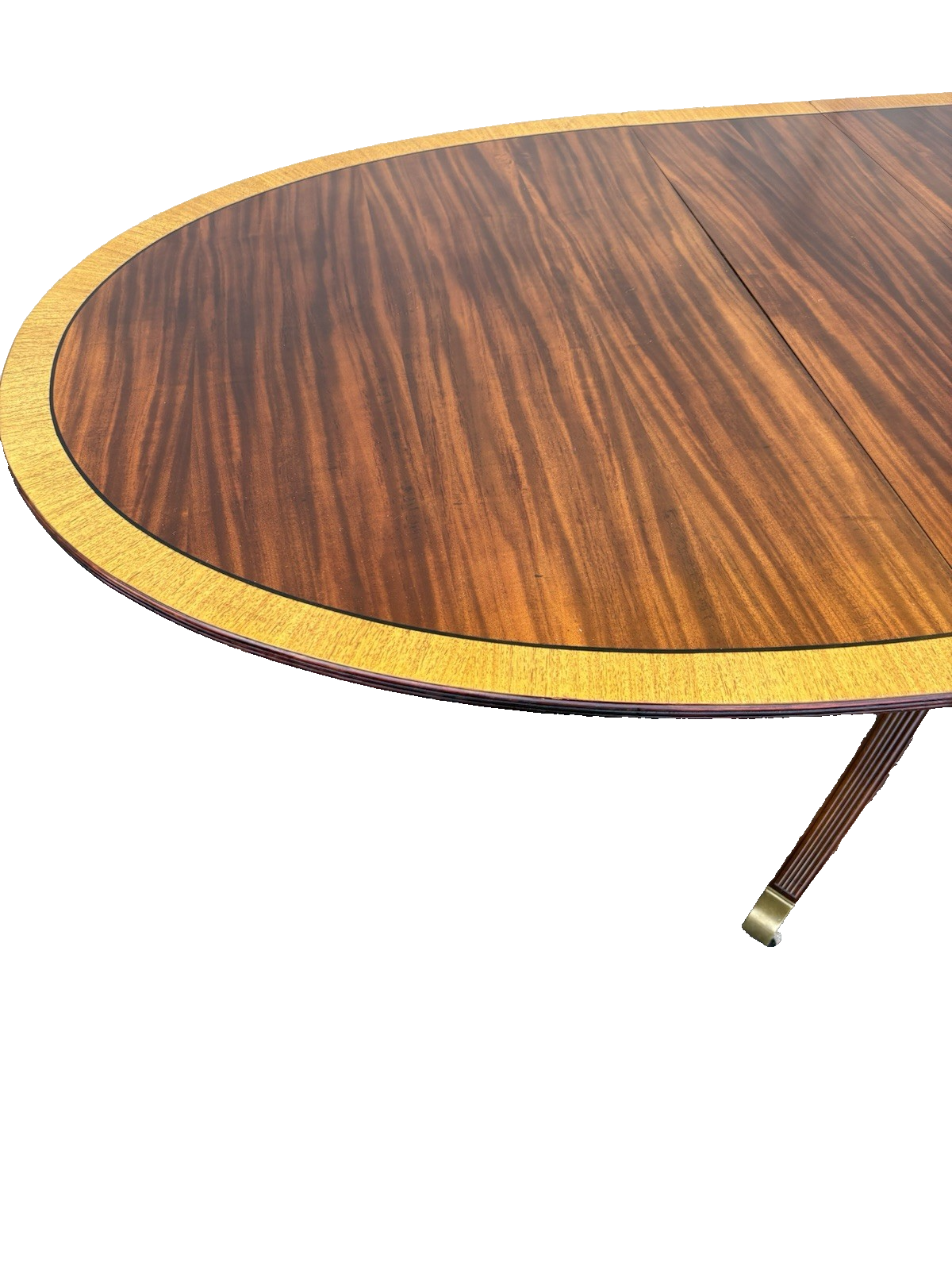 66975 Oval Mahogany Banded  Dining Table with 2 - 11" wide leafs