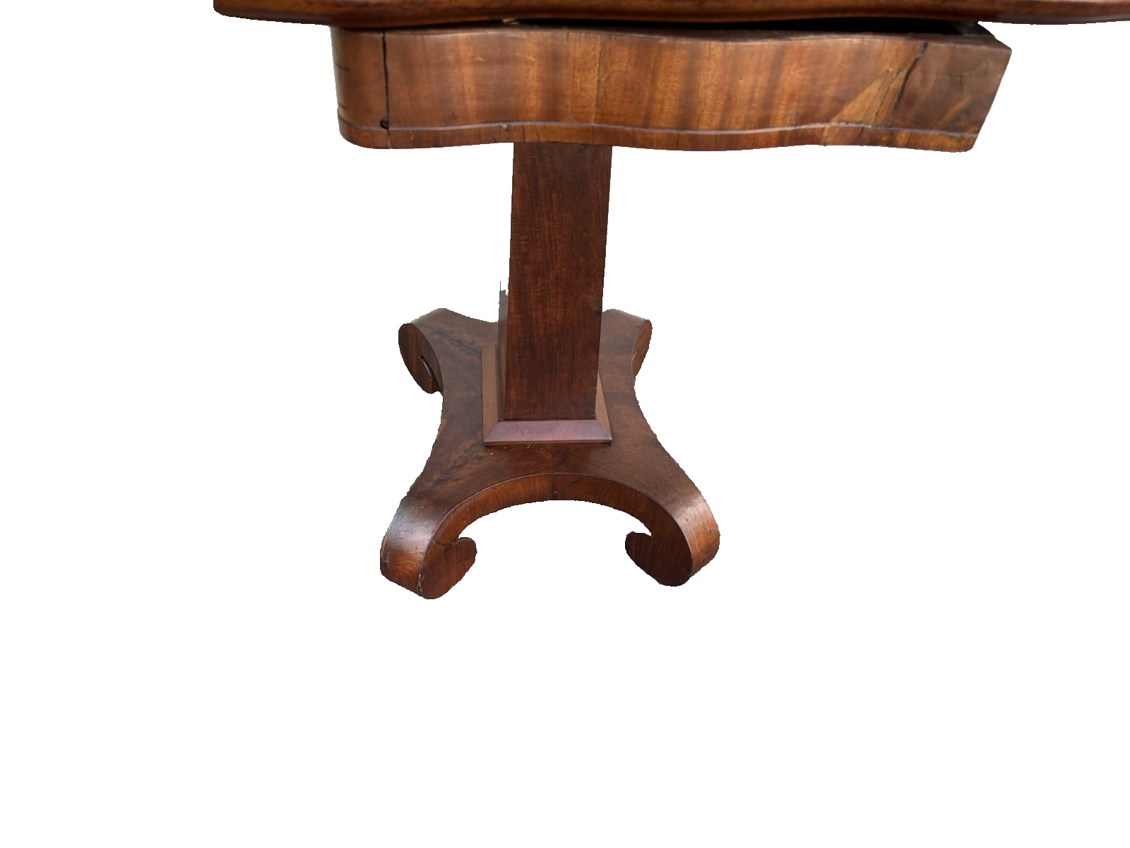 00001 Antique Empire Mahogany Flip Top Game Table Dining Table
