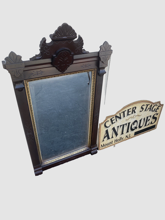 64725 Antique Victorian Walnut Mirror