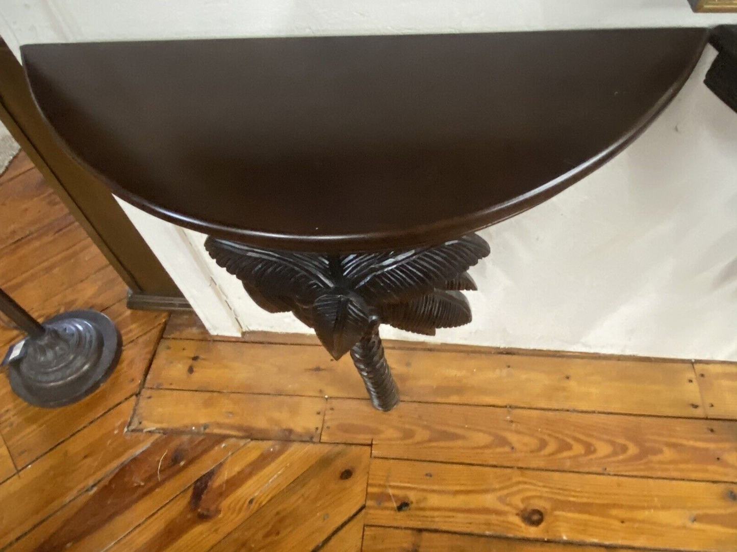 65312 Pair Mahogany Palm Tree Wall Table Stand s