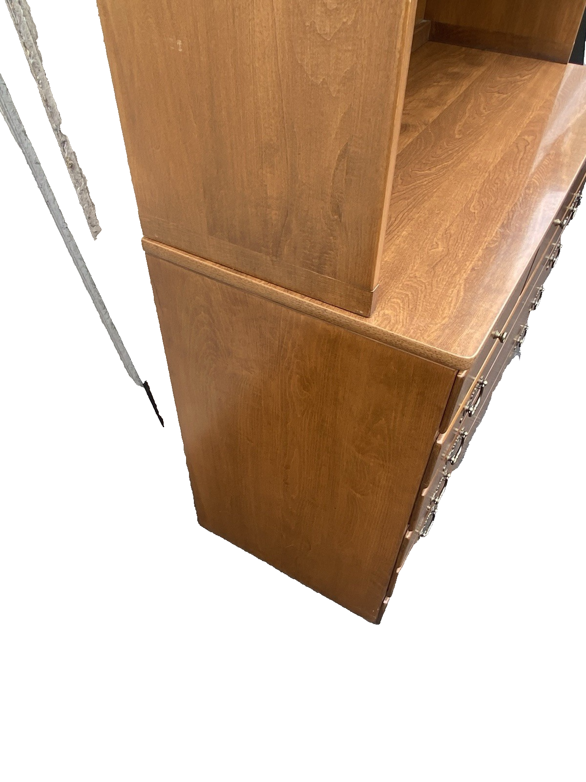 66554 Ethan Allen Maple  Cabinet with Bookcase Top