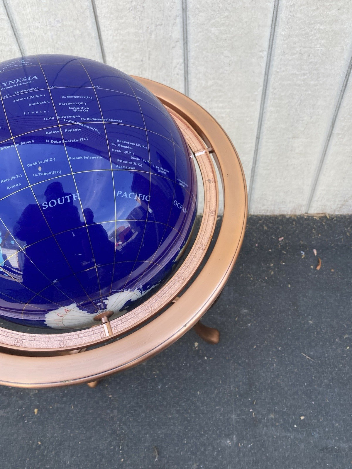 66617 World Revolving Globe on Copper Stand