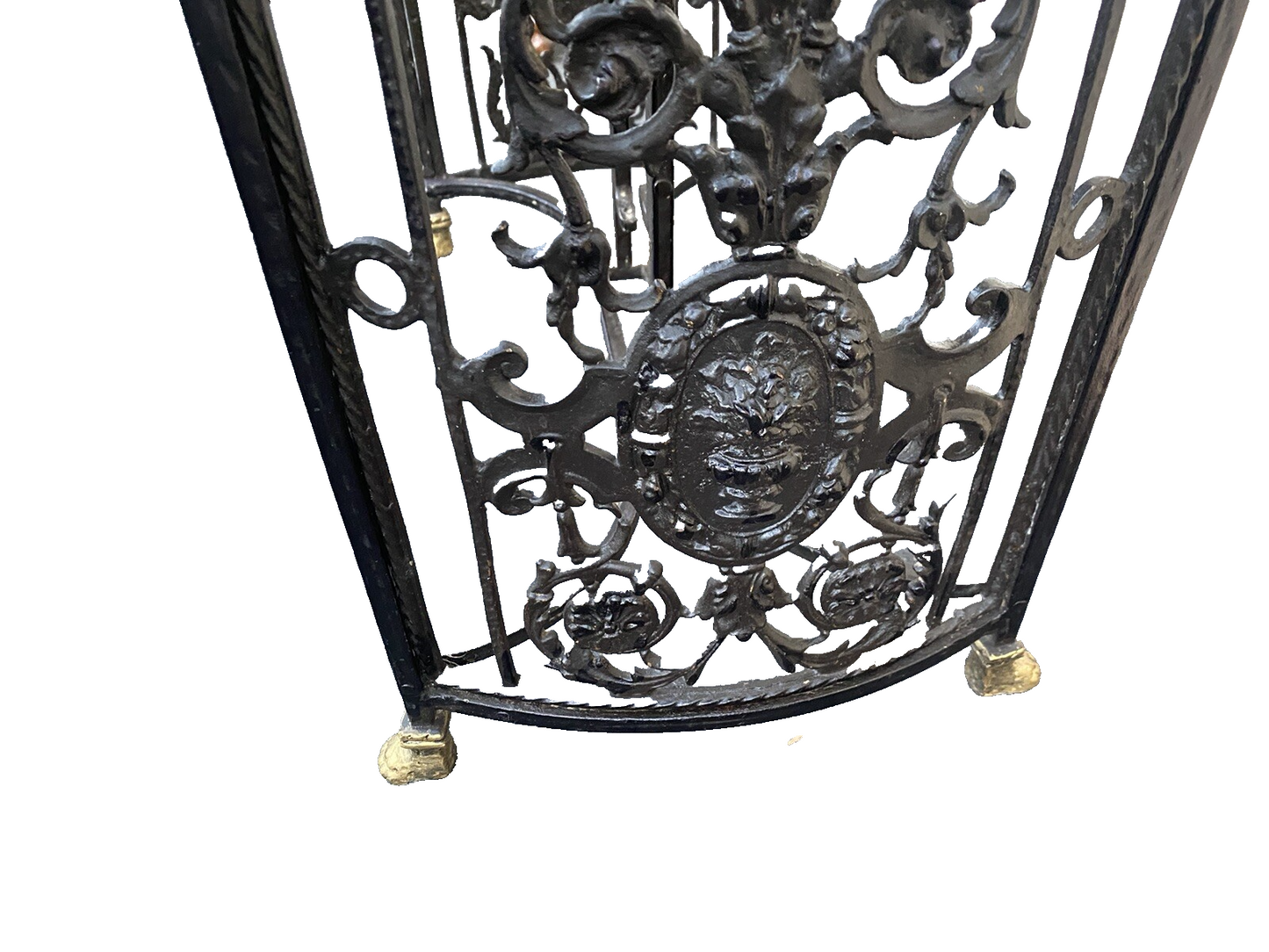 66069   Marble Top Lamp Table with Fancy  Cast Iron Base