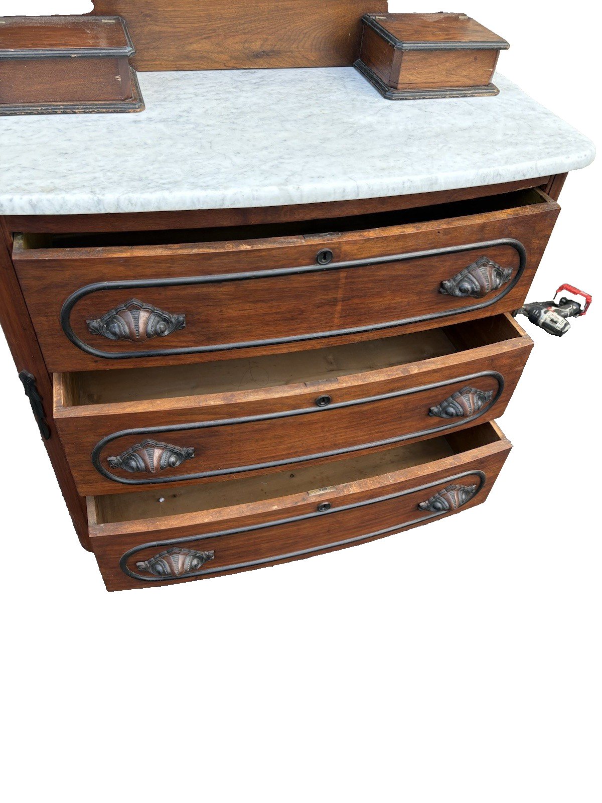 66669  Antique Victorian Marble Top Dresser with Mirror