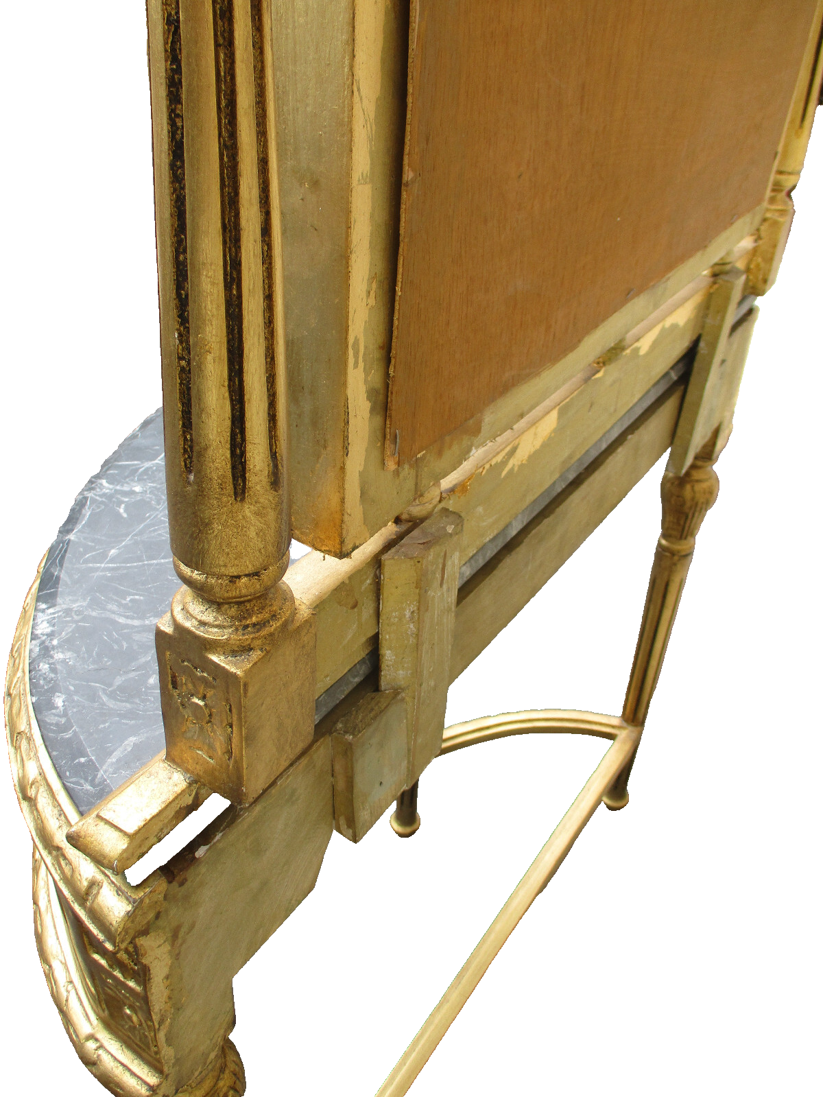 64439 Gold Decorator Console Table with Mirror