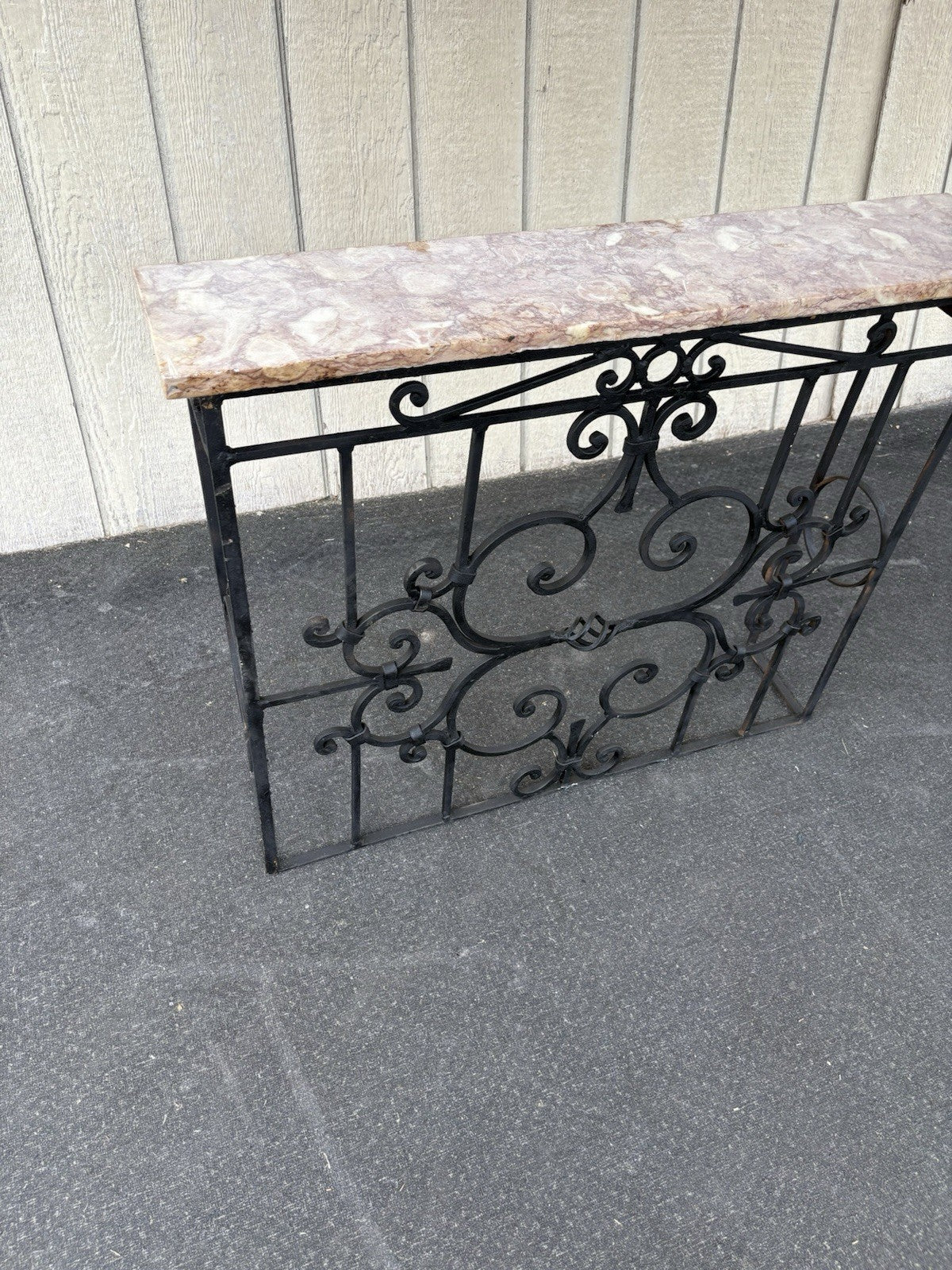 00001 Wrought Iron marble Top Console Table Stand