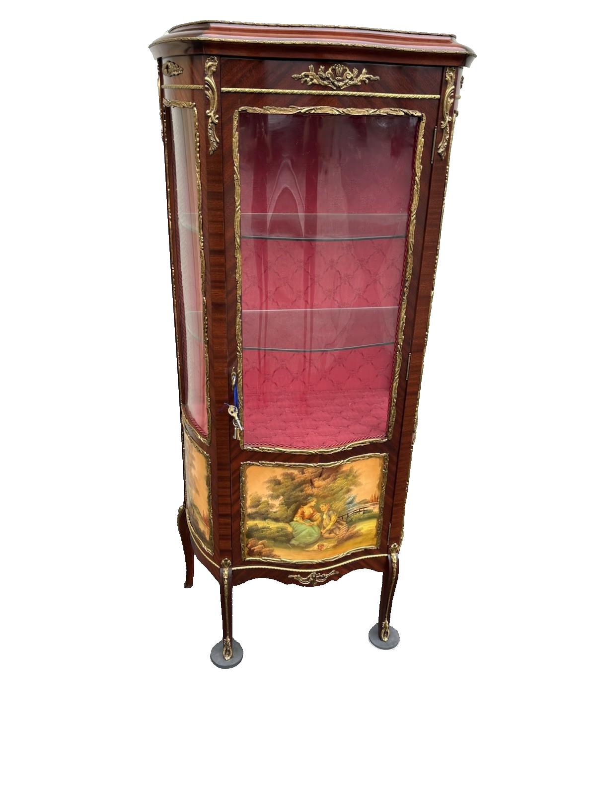 67087 Louis XV Curio China Cabinet with Bronze ormalu