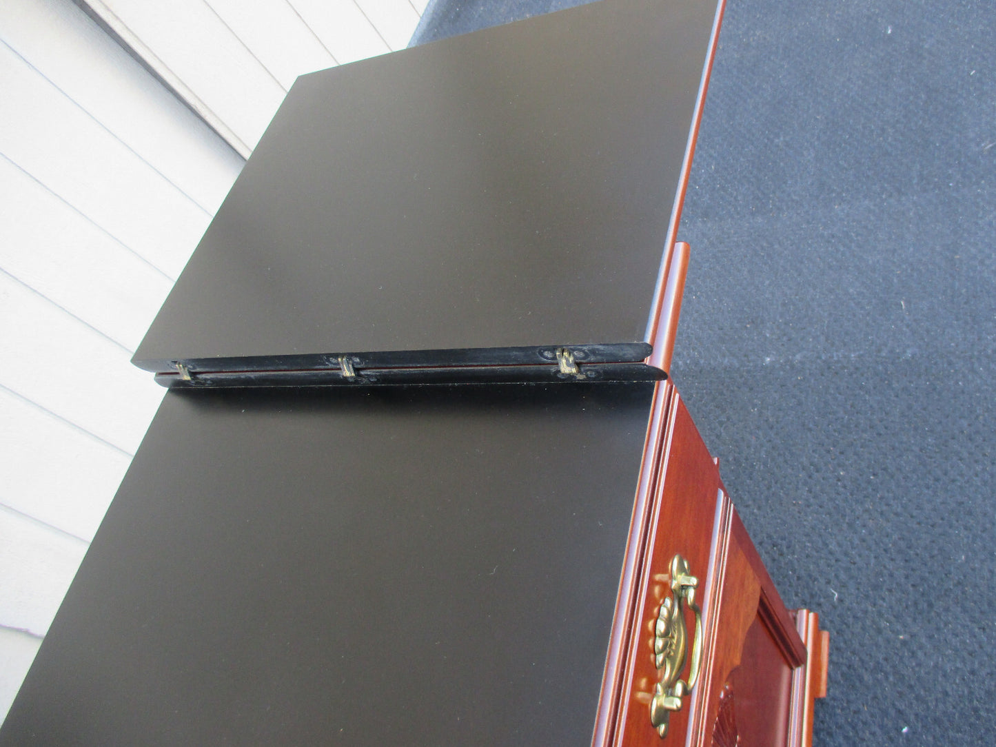 63966 Mahogany Bar Cart Server Cabinet Flip Top