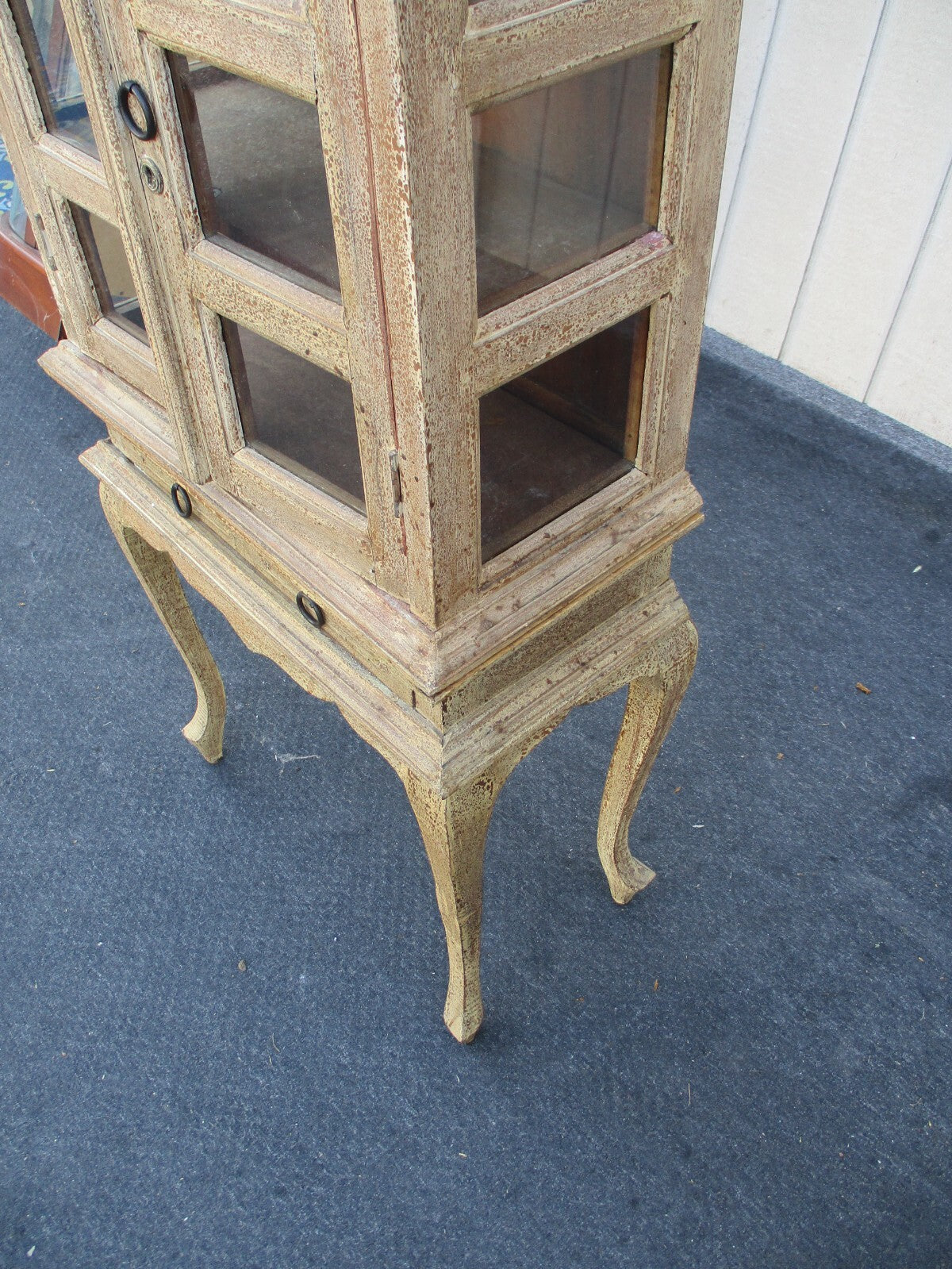 63592 Rustic Primative 2 piece Country Cabinet Curio 