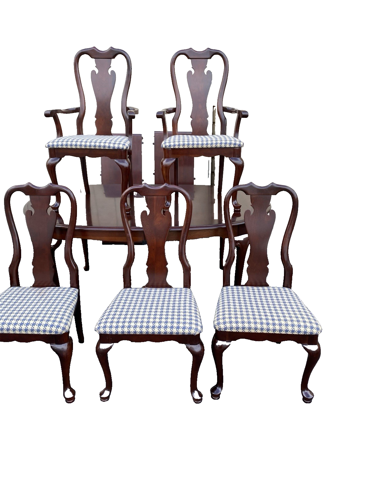 66604 SUMTER Furniture Dining Table w/ 2 Leafs + 6 Chairs Dining Top 100" x 44