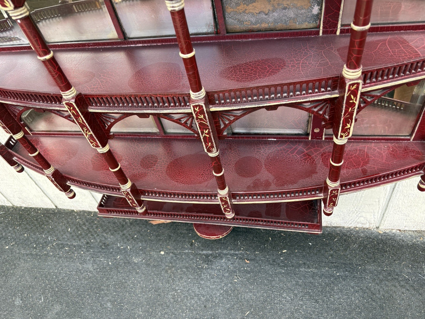 66842 Custom Hand Painted Victorian Whatnot Curio Wall Shelf