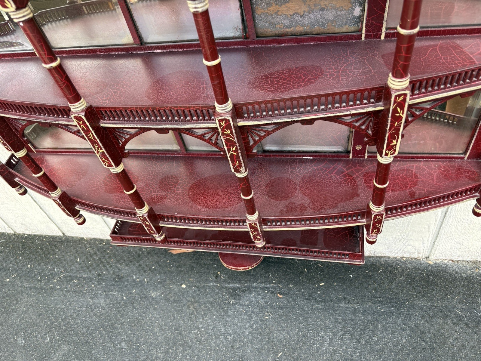 66842 Custom Hand Painted Victorian Whatnot Curio Wall Shelf