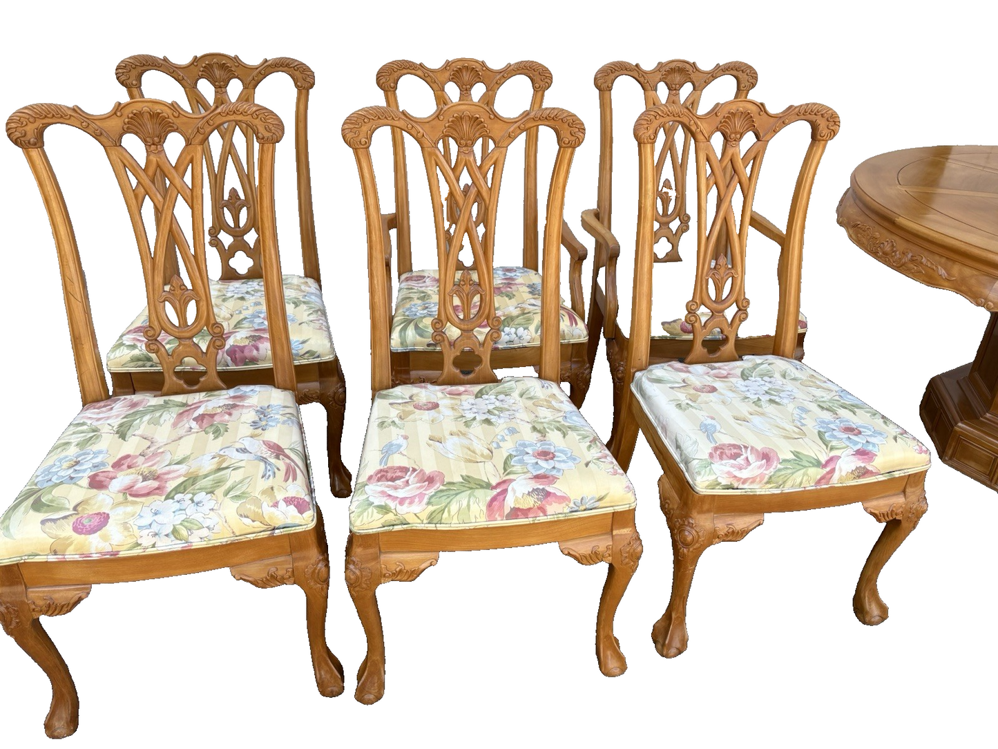 66990   Oriental Dining Table with 6 Chair s Chairs FEFCO Furniture