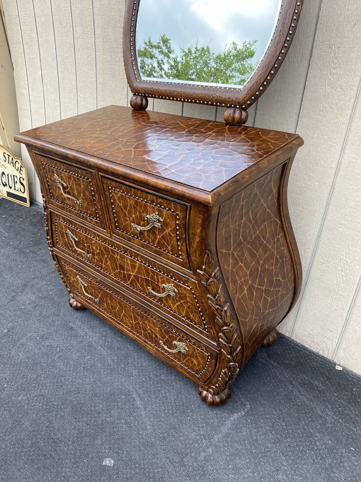 64604 Bombe Decorator Chest With Mirror