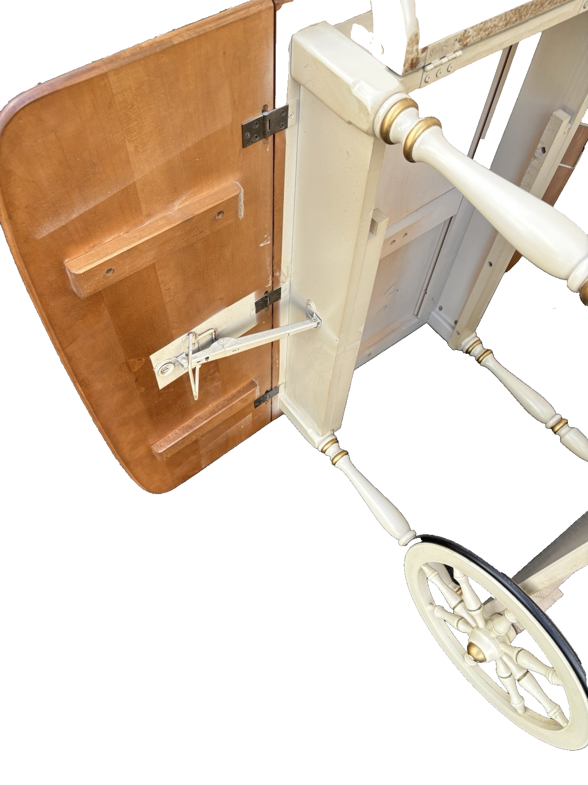 66692  ETHAN ALLEN Stenciled Tea Cart Rolling Dropside Cart