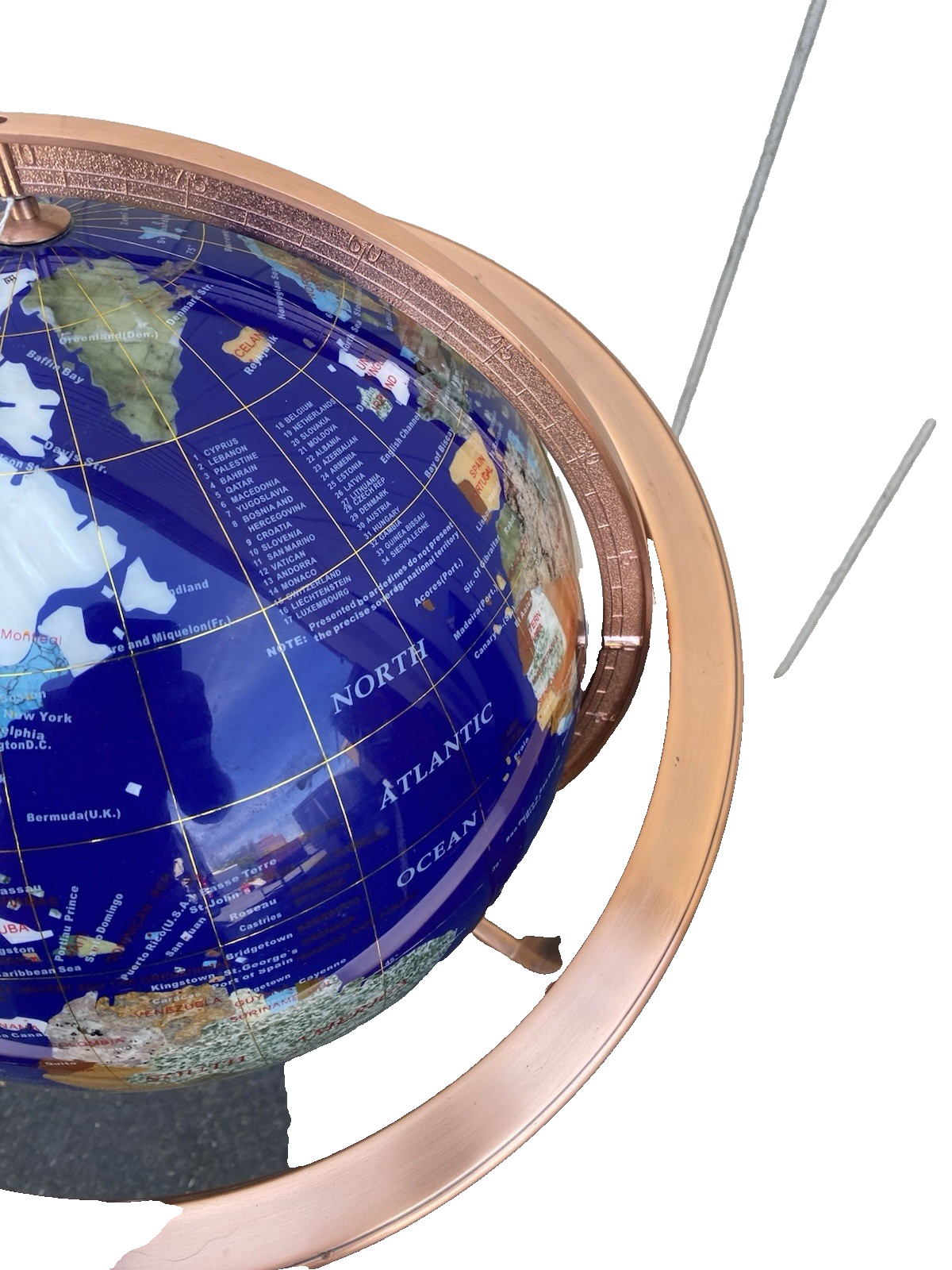 66617 World Revolving Globe on Copper Stand