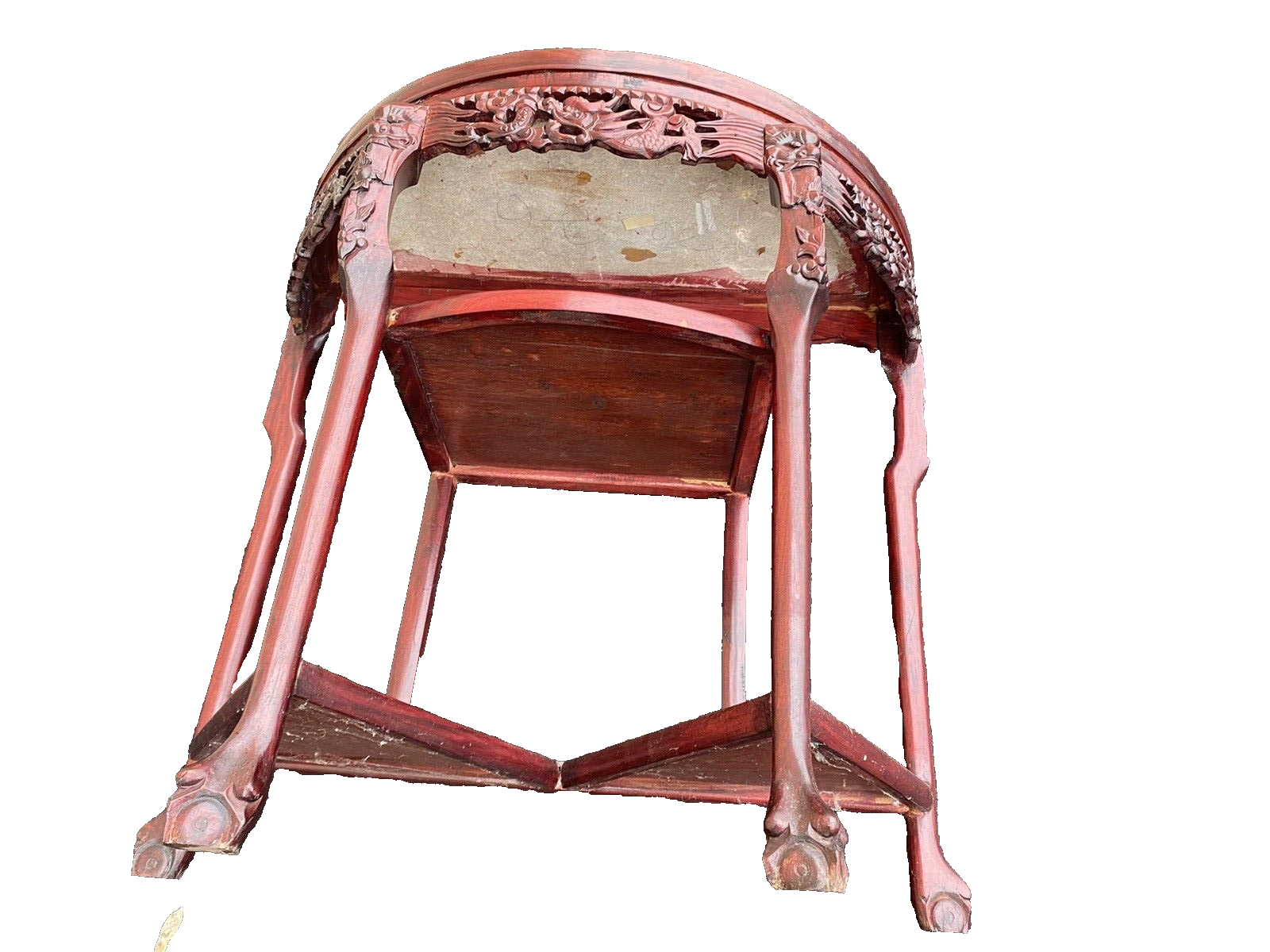 65112 Oriental Mahogany Console Table Hall  Stand w/ Marble insert