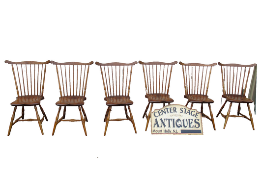 64147 Set  6  CUSTOM  Wright Table Company Furniture Windsor  Dining Chair s