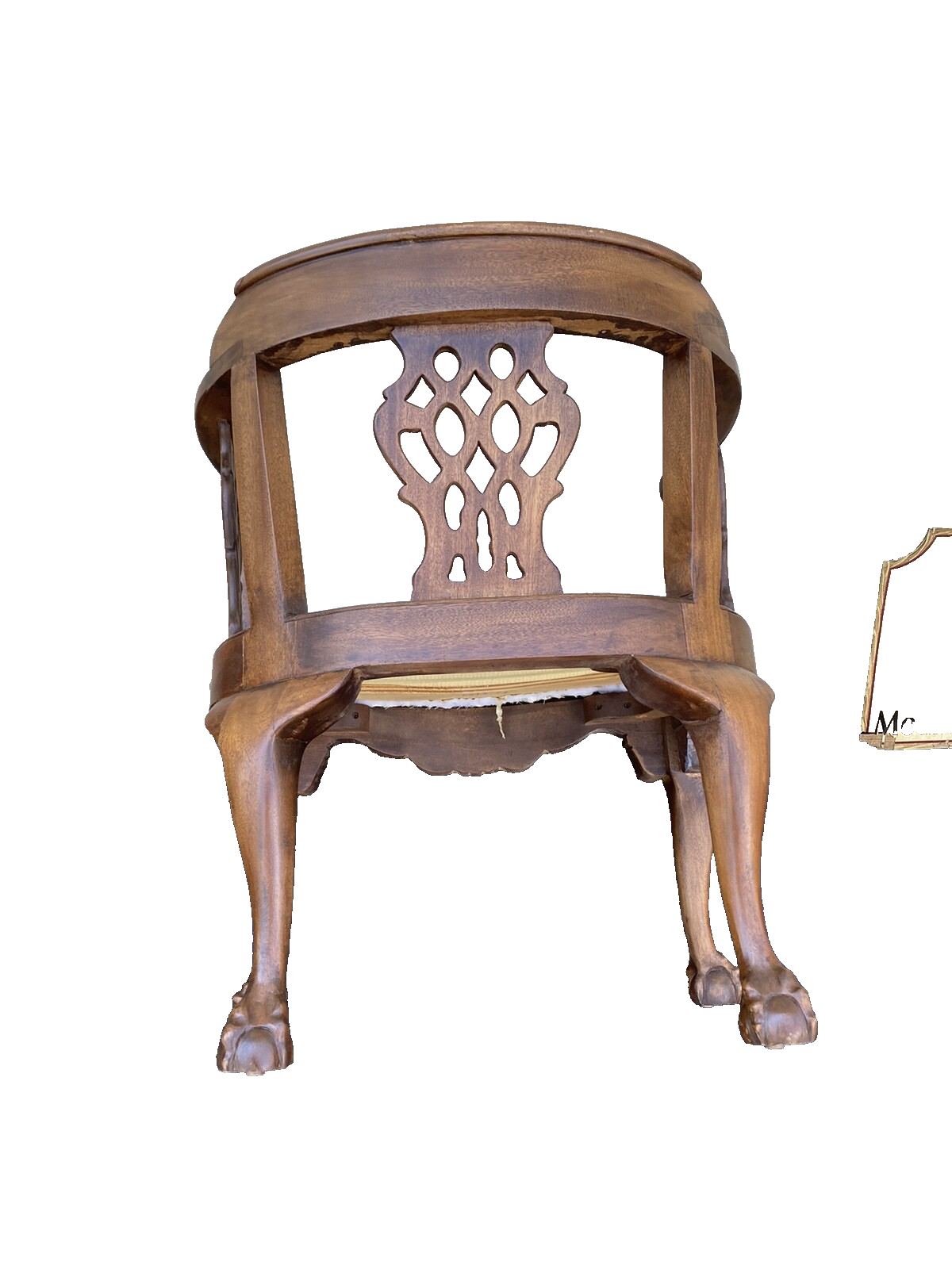 65492 + 65504: Pair Solid Mahogany Hand Carved Armchairs Chair s