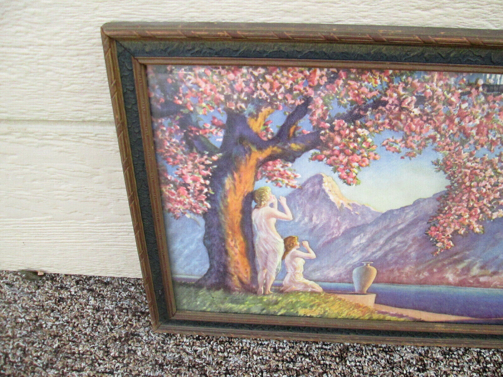 39728  Antique Reynard Print in Fancy Deco Picture Frame