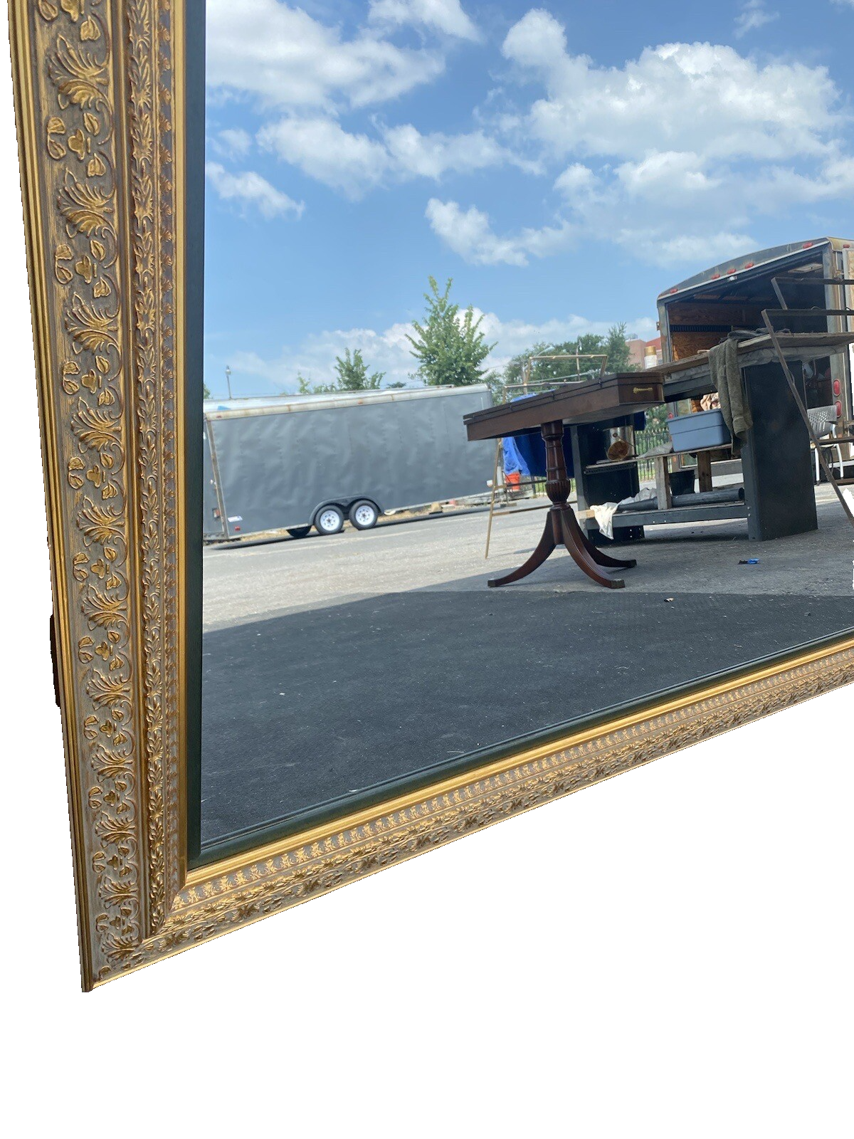 64664 Large Gold Frame Ornate Square Mirror 56 x 56