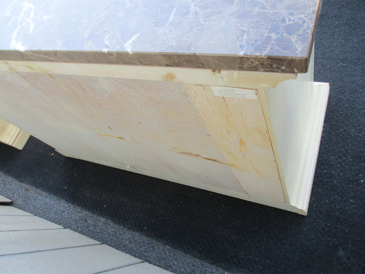 63877  PAIR Marble Top  DREXEL HERITAGE  Server Bachelor  Chest Nightstand s