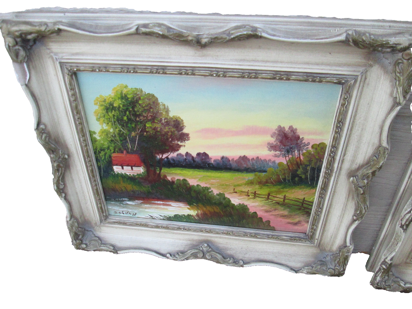 55162  Pair Mid Century French Oil Painting ARTIST  Signed  BOHILUM ??