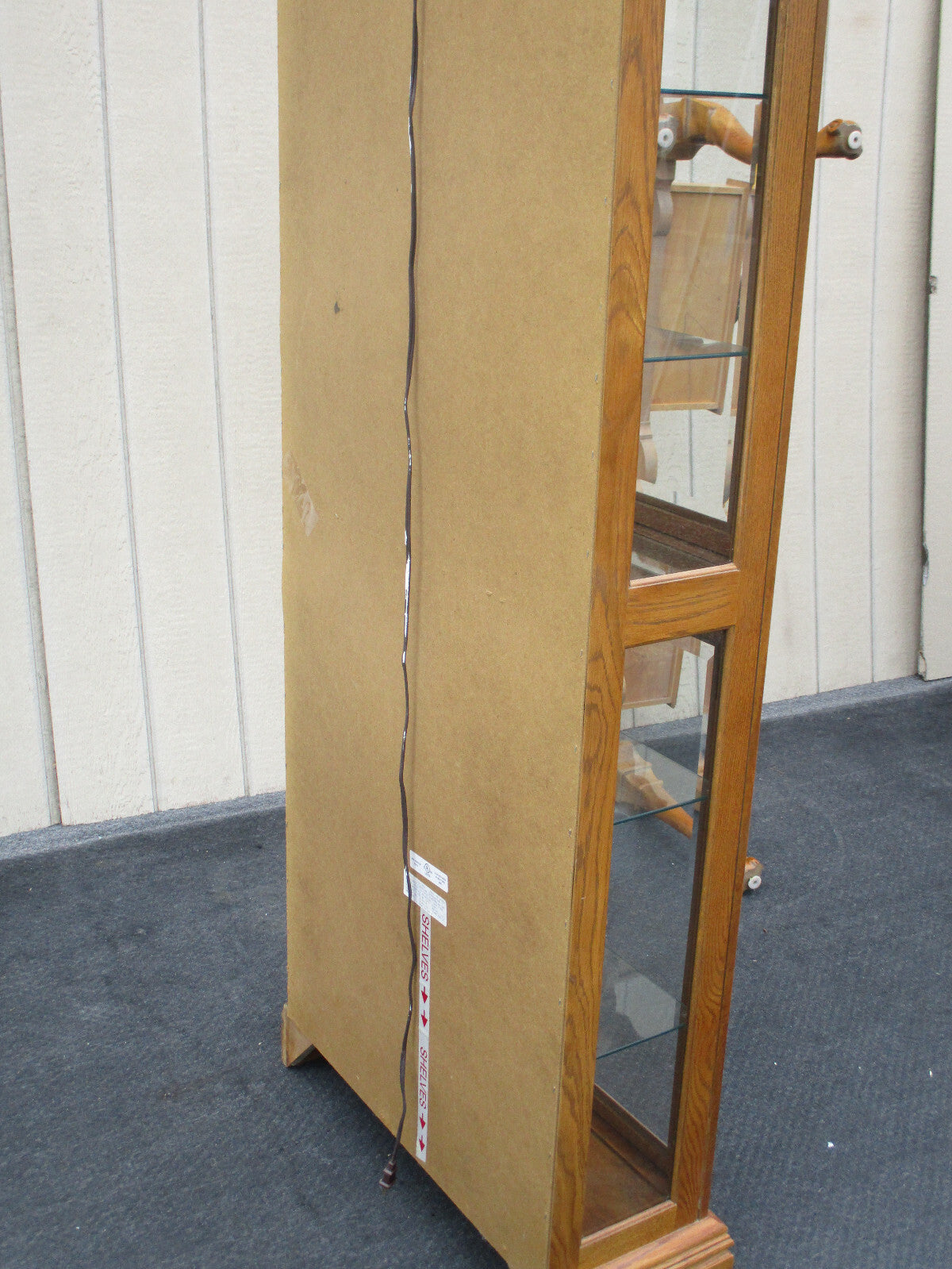 63691 Oak Curio China Cabinet With Light