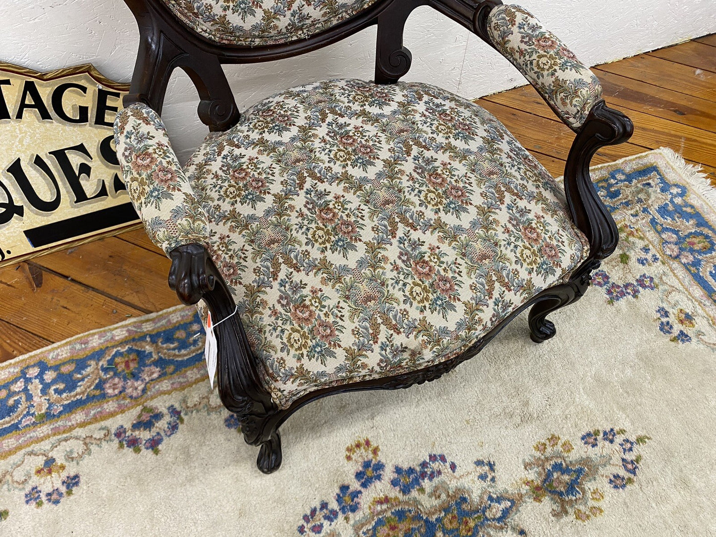 65317 Antique Walnut  Victorian Armchair Chair