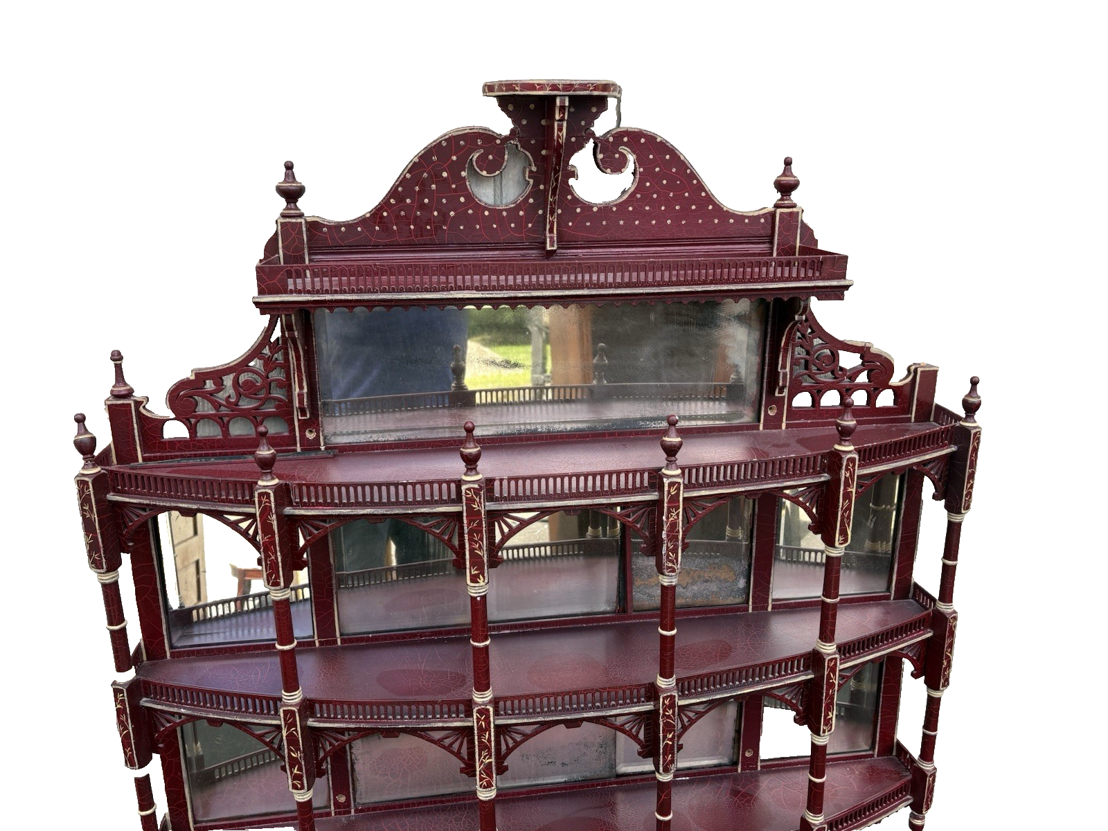 66842 Custom Hand Painted Victorian Whatnot Curio Wall Shelf