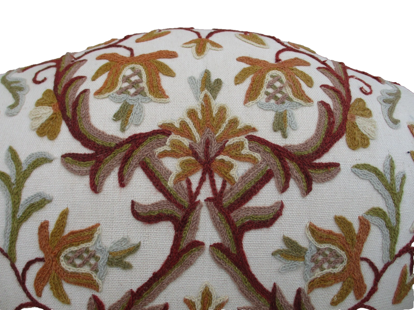 64184   Pair HICKORY  Furniture Crewel Embroidered Queen Anne Wing Chair s
