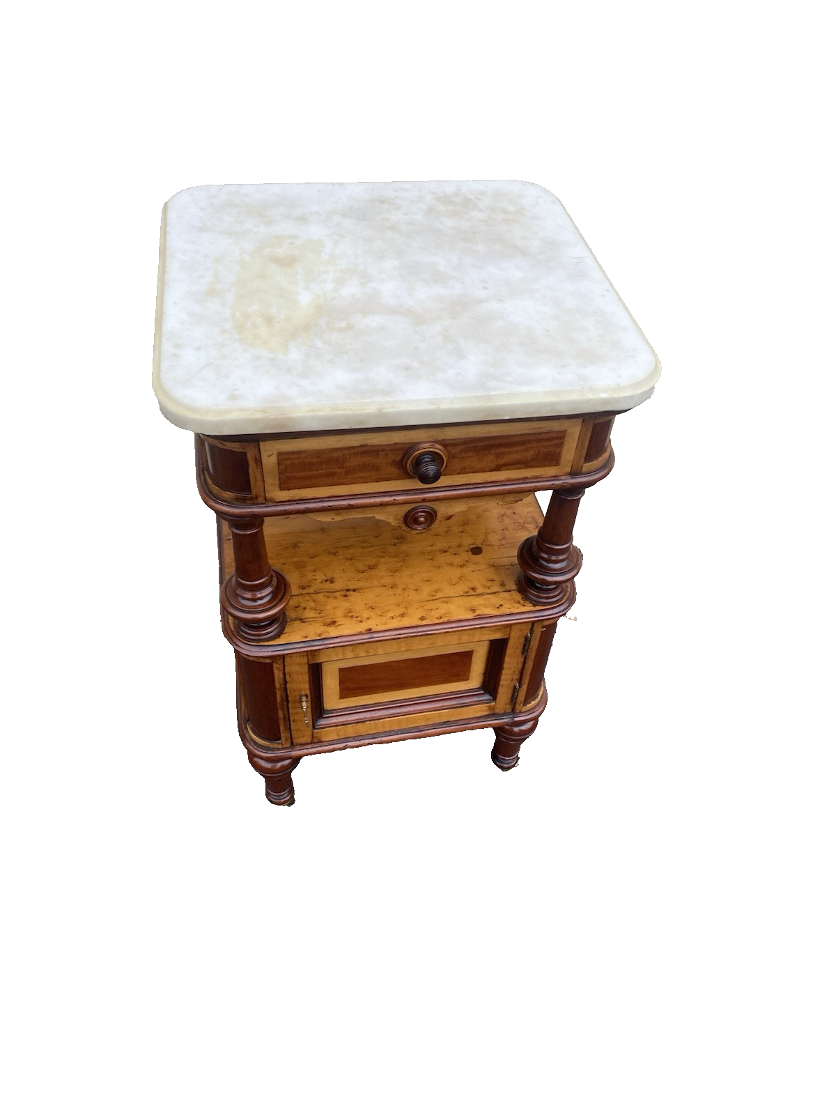 66433   Marble Top Nightstand End Table Stand