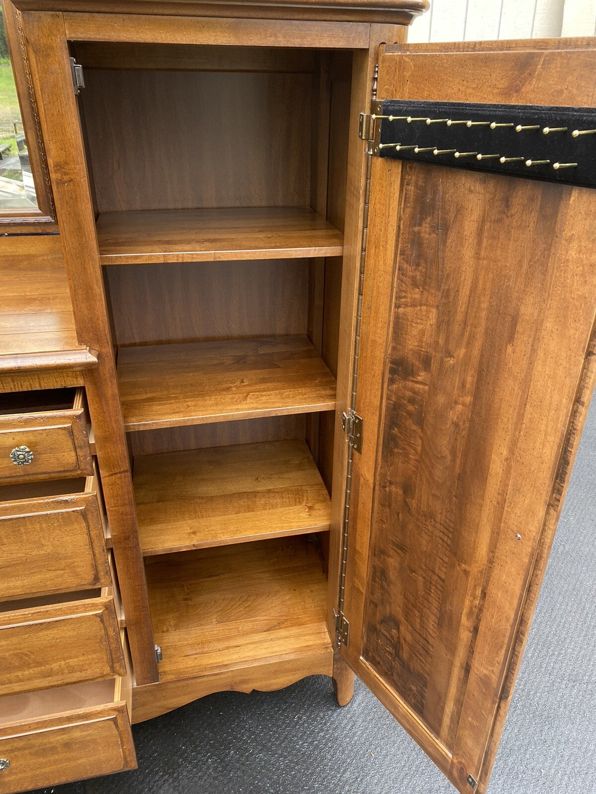 65396   KINCAID Furniture High Chest Dresser w/ Mirror Wardrobe