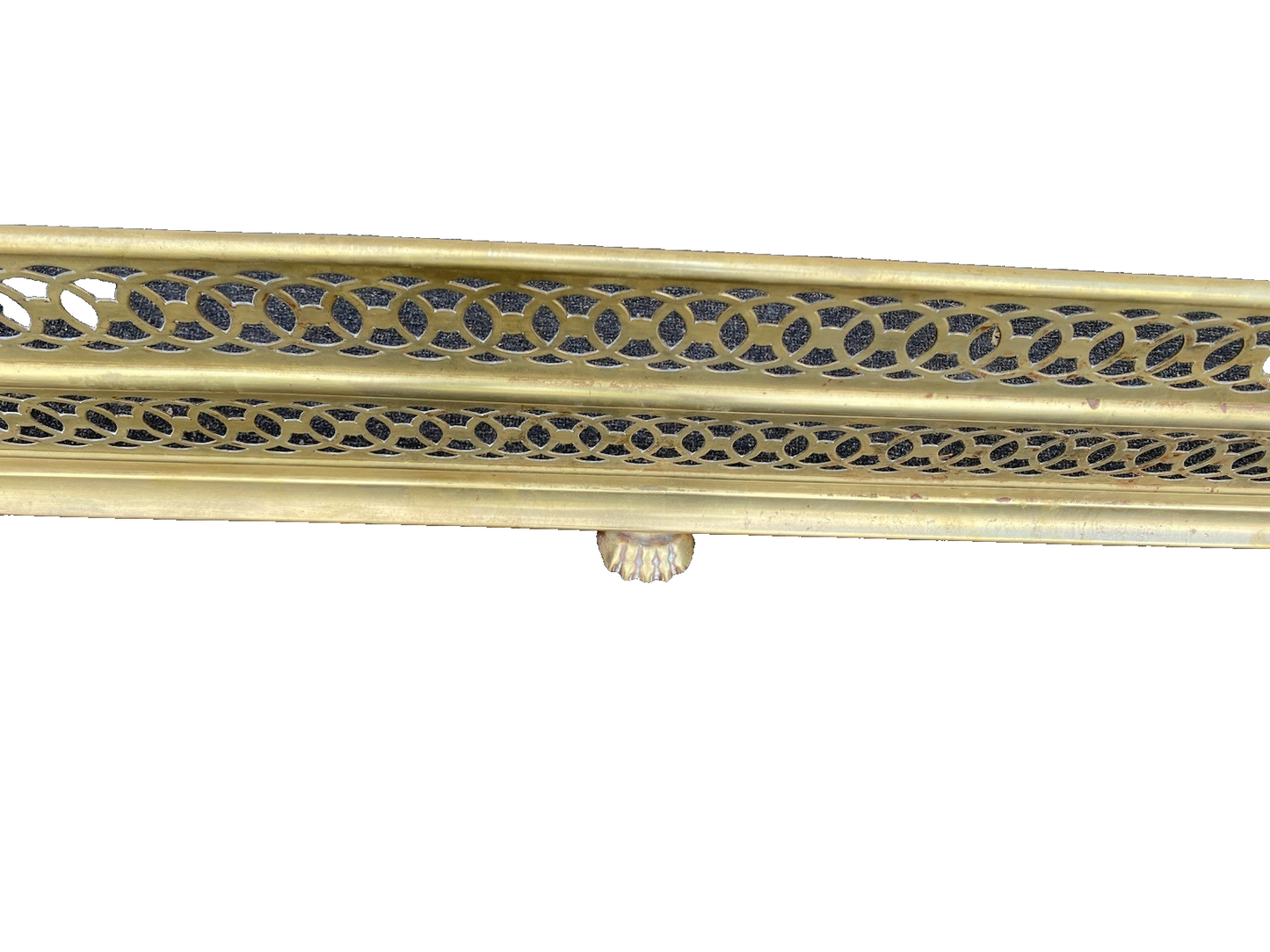 66654   Antique Brass Fireplace Fender Fancy Feet