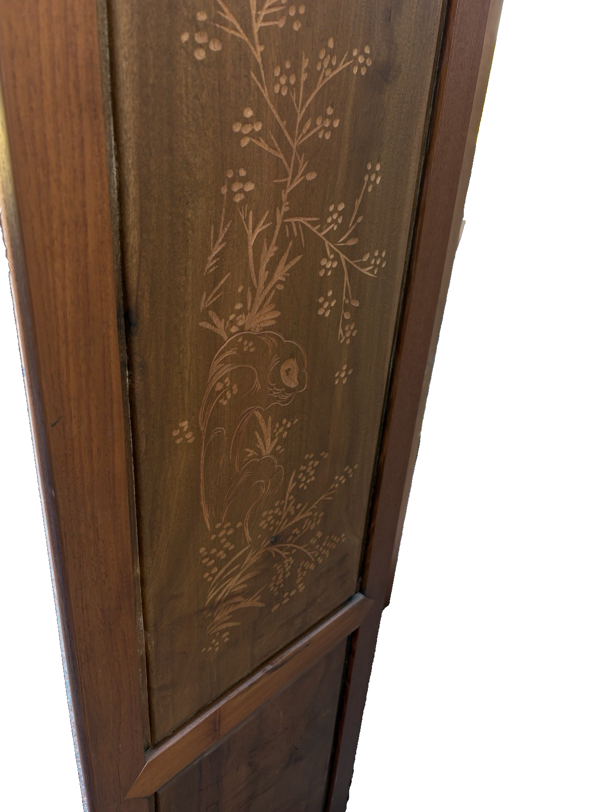 67013 Custom Hand Carved 4 Section Room Divider Screen