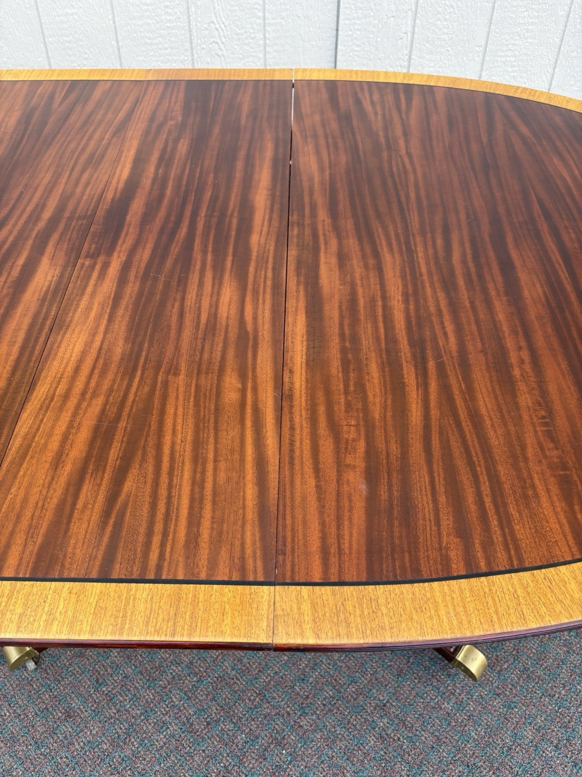 66975 Oval Mahogany Banded  Dining Table with 2 - 11" wide leafs