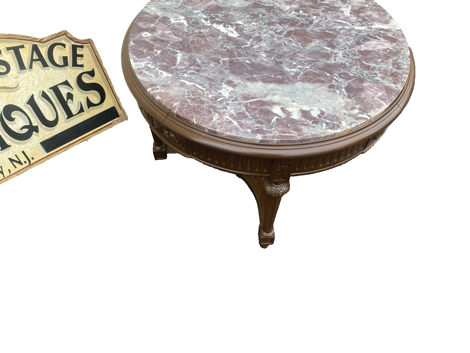 66369 Round Marble Top Coffee Table Stand