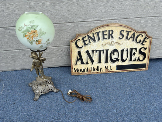 67003 Cherub Table Lamp with Glass Globe