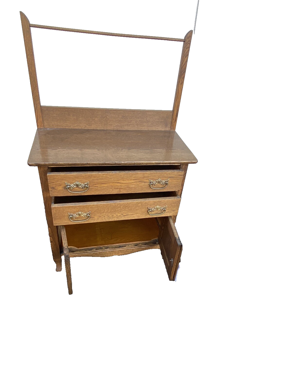 65942 Antique Victorian Oak Washstand Chest Dresser