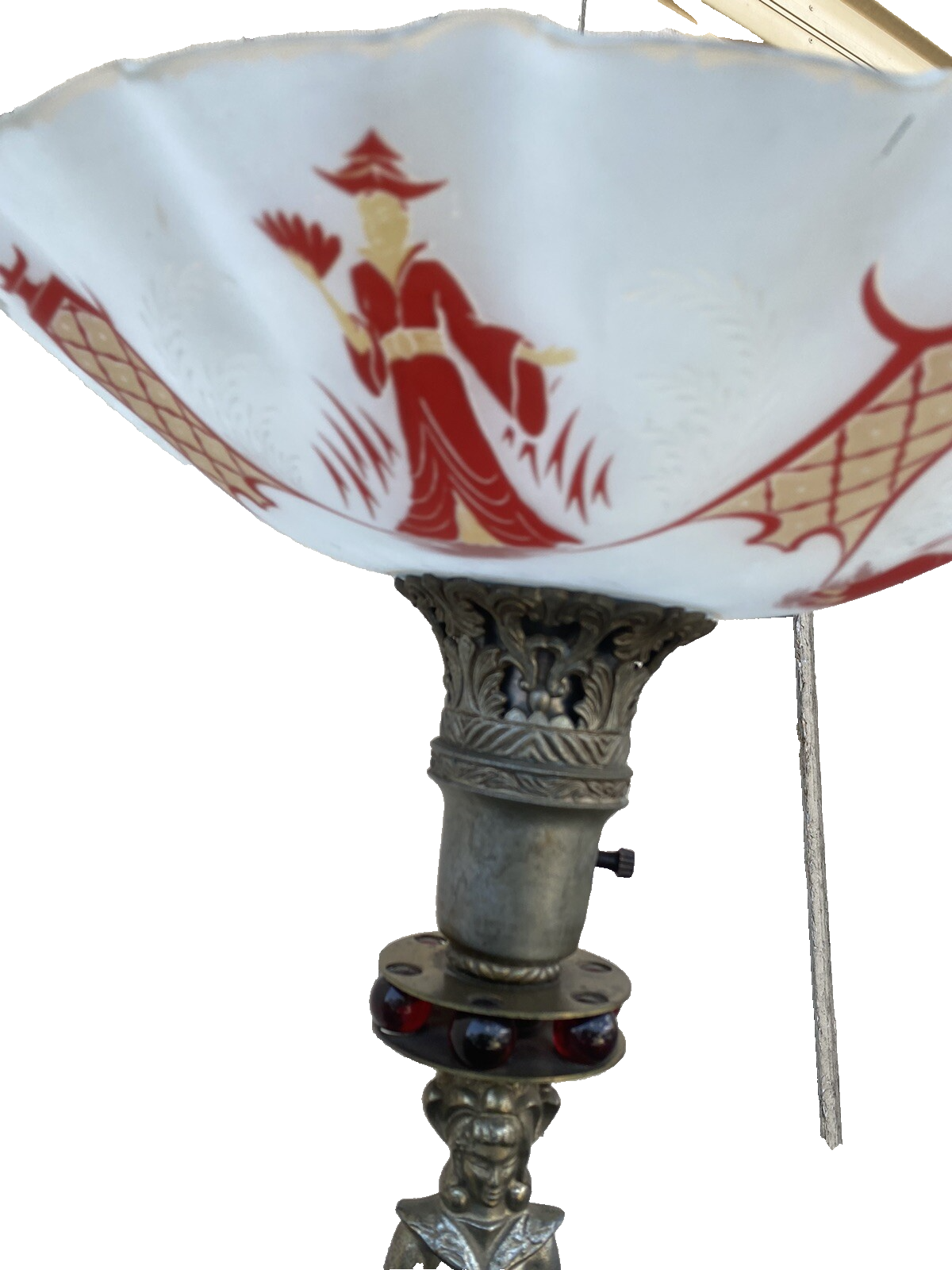65619 Oriental Figural Torch Lamp Light