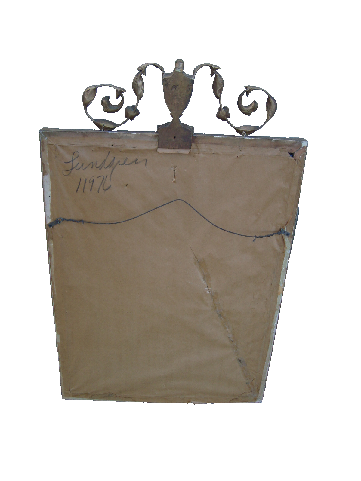 53167 Antique Wood and Gesso Urn Mirror