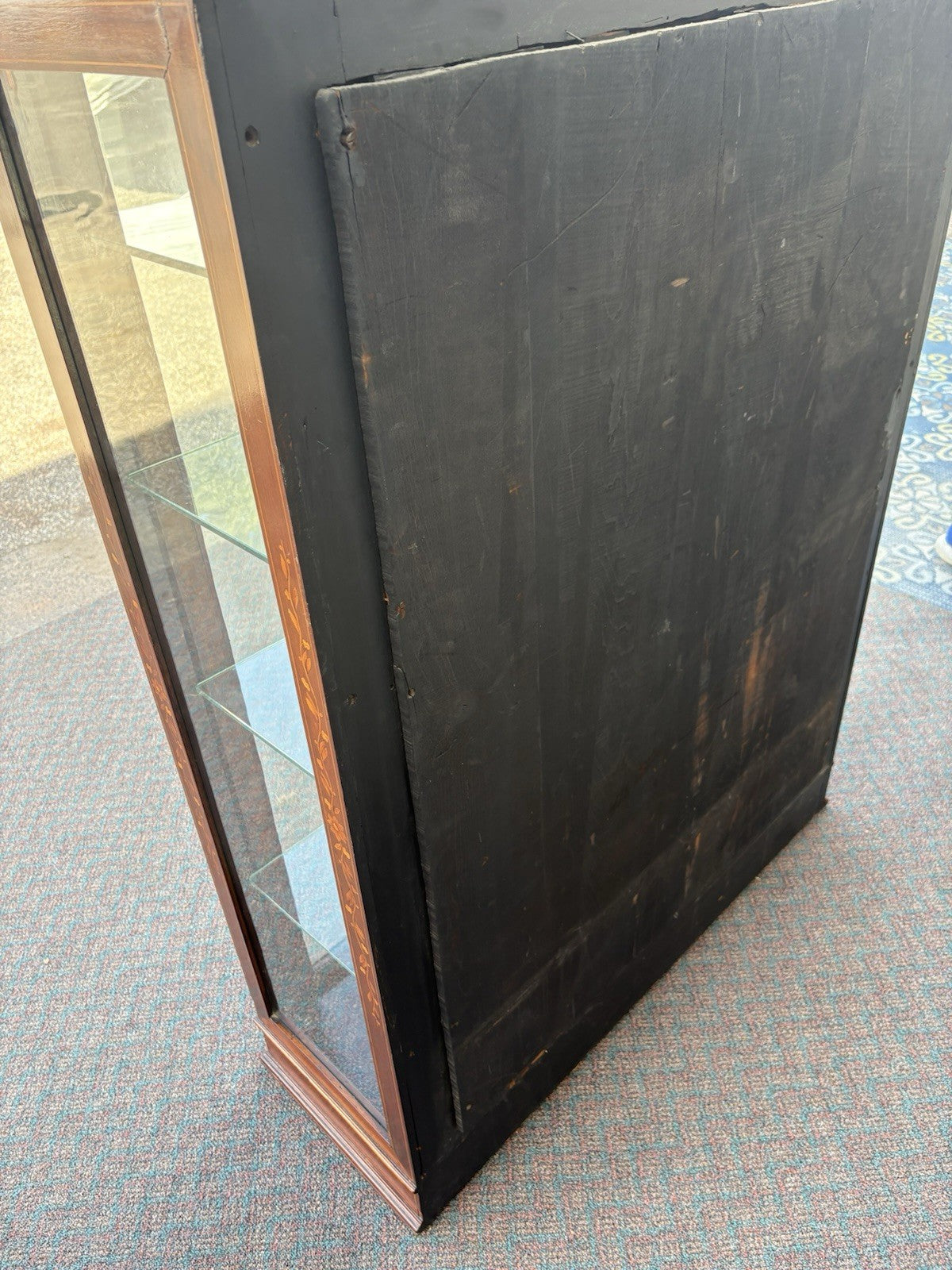66973 Custom Hand Made Inlaid Mahogany Bookcase Curio Cabinet Etergie Drawer